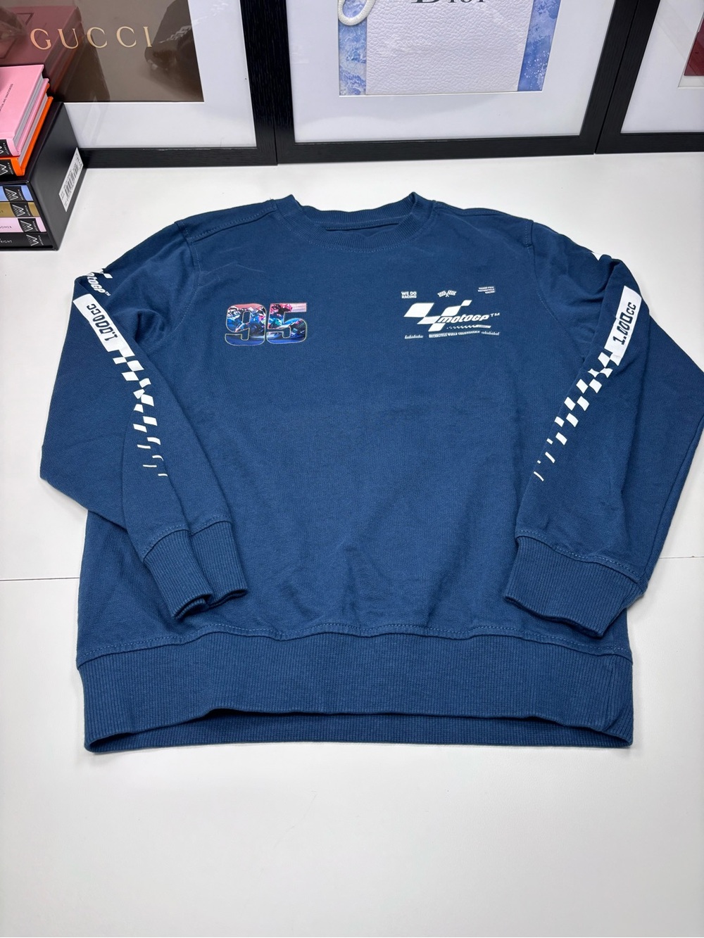 Moto GP World Championship Racing Boys Graphic Navy Long Sleeve Tee #95 NWOT